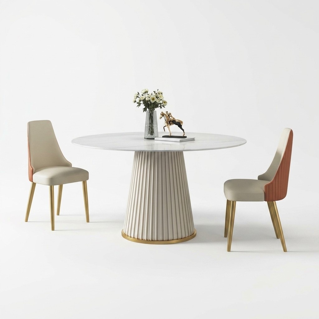 Luxury Tables Round Design Stainless Steel Furniture Dining Tables New