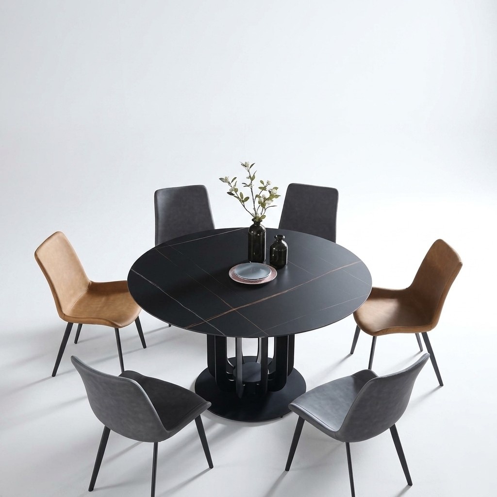 Luxury Tables Round Design Stainless Steel Furniture Dining Tables New