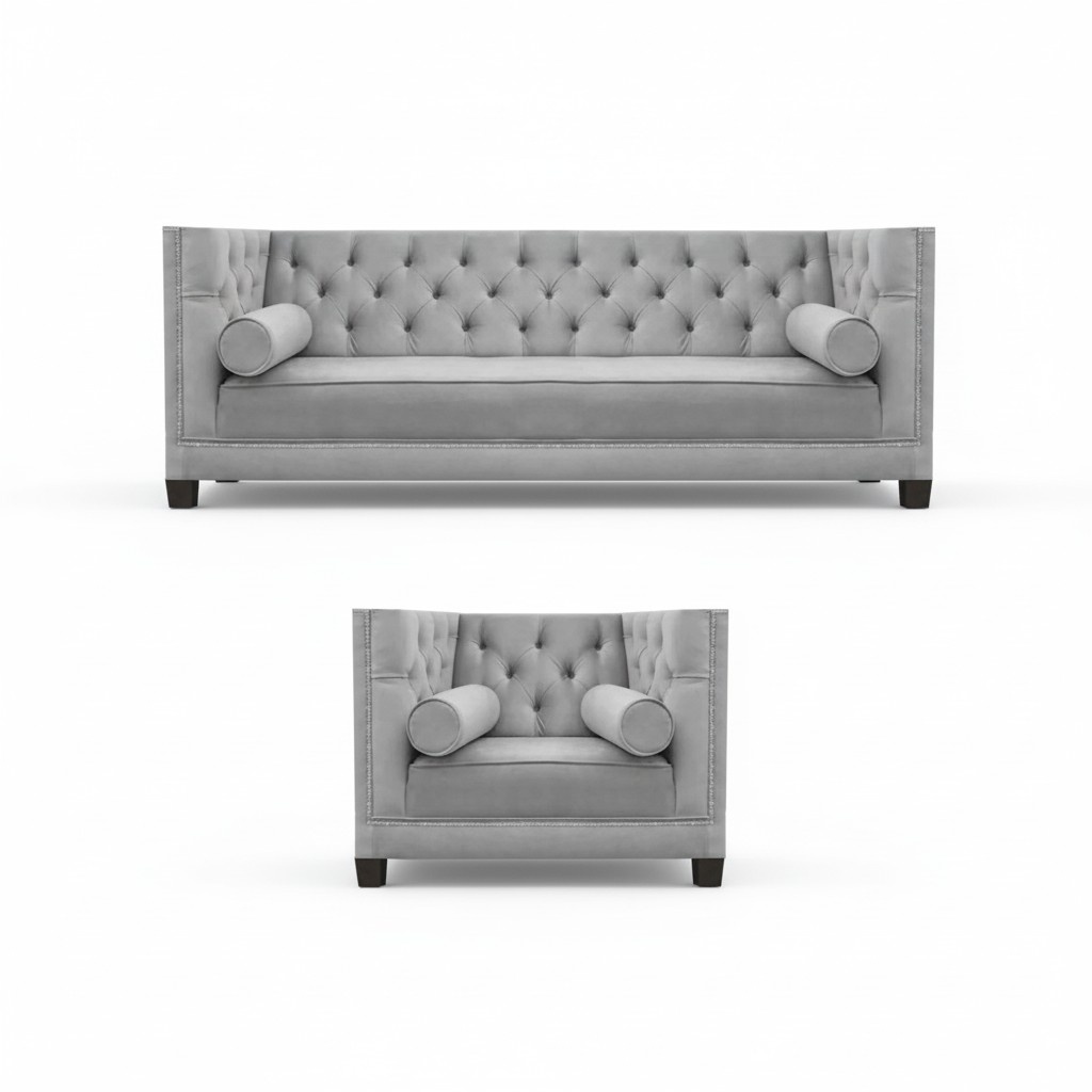 Luxury textile design couch upholstery seat set sofa three-seater set armchair