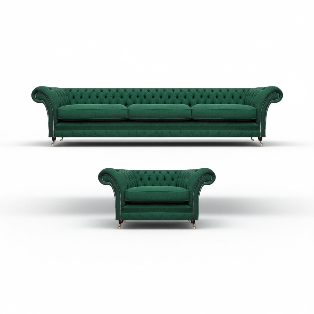Luxury textile fabric sofa three-seater furniture living room armchair Chesterfield
