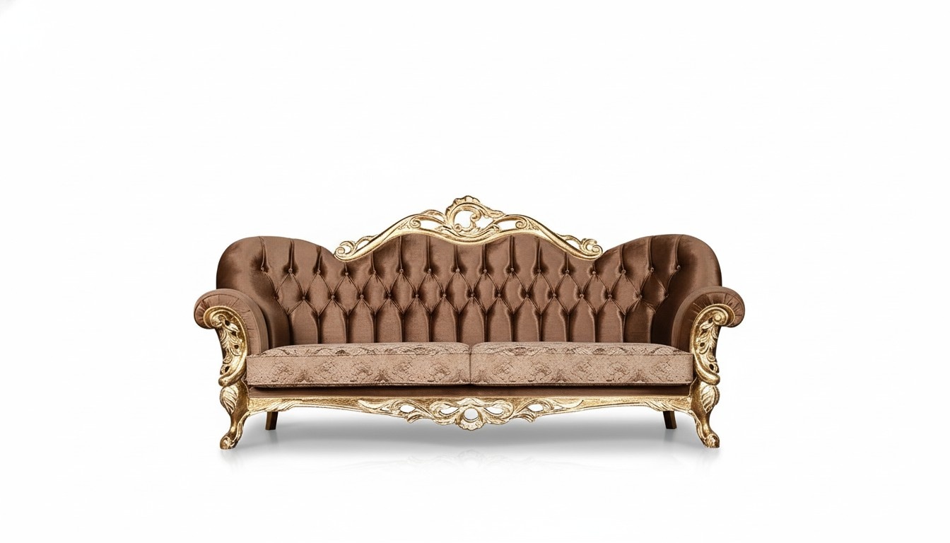 Luxury Three Seater Sofa 3 Seater Baroque Rococo Sofa Sofas Armchairs Fabric Style Furniture
