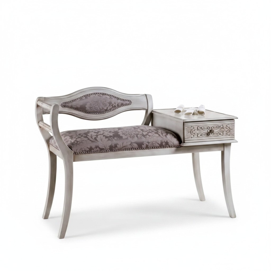 Luxury upholstered bench living room textile furniture style classic new
