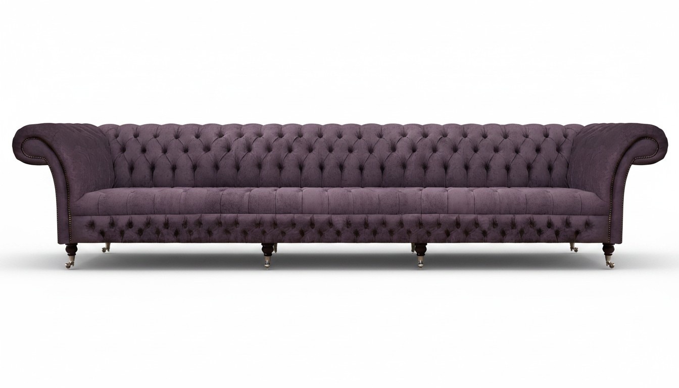Luxury upholstered furniture chesterfield four seater sofa couch fabric living room