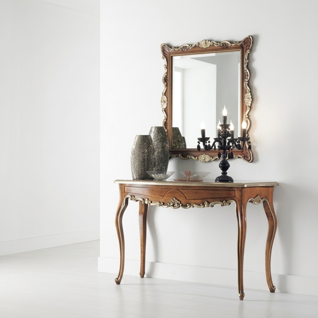 Luxury dressing table design table console dressing tables mirror 2pcs