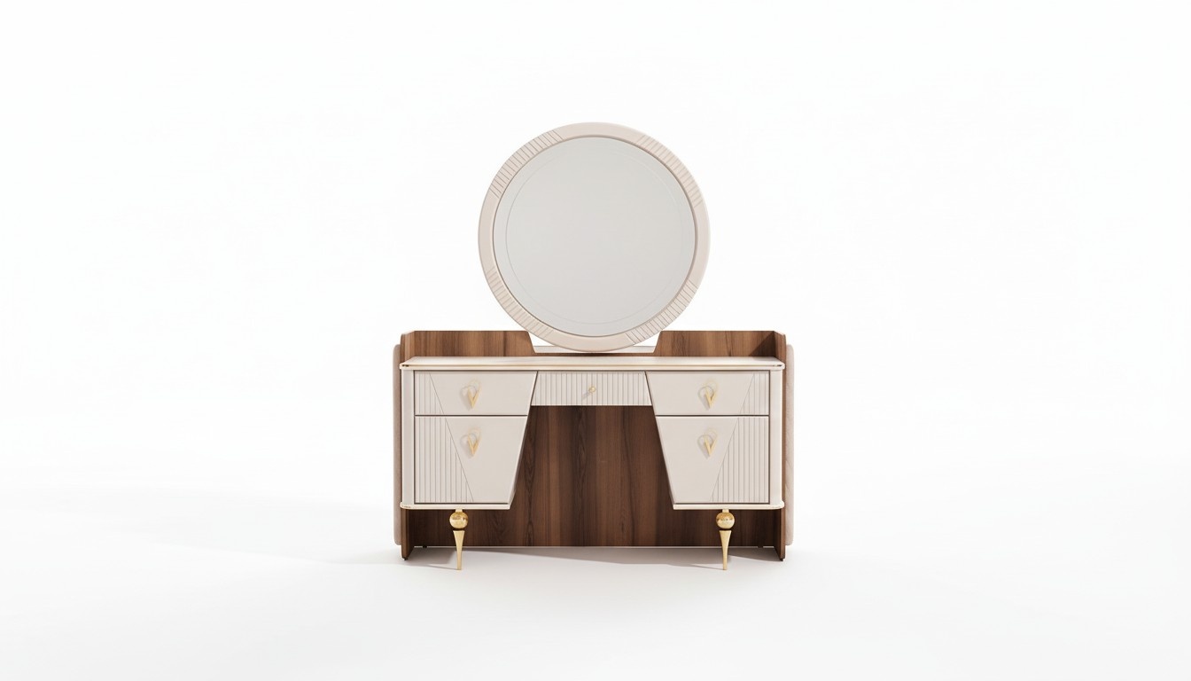 Luxury dressing table with mirror Modern bedroom design furniture
