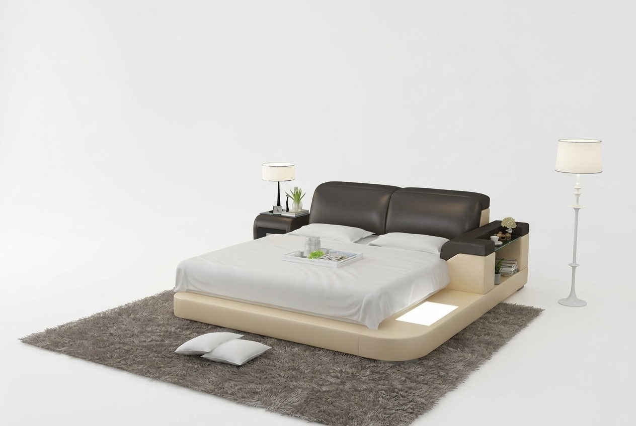 Luxury waterbed double multifunctional bed water beds upholstery 200x200 + USB
