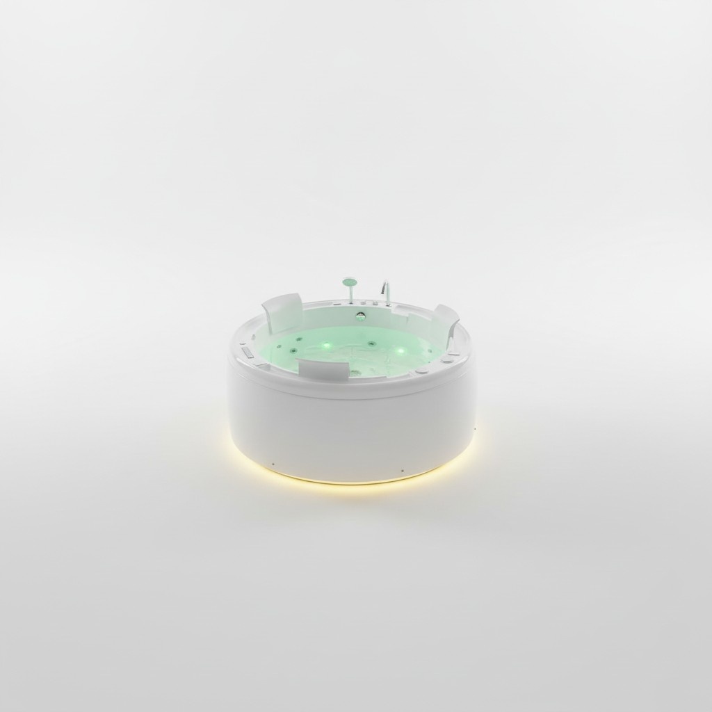 Luxury whirlpool bath Round bath light Waterfall LED lighting