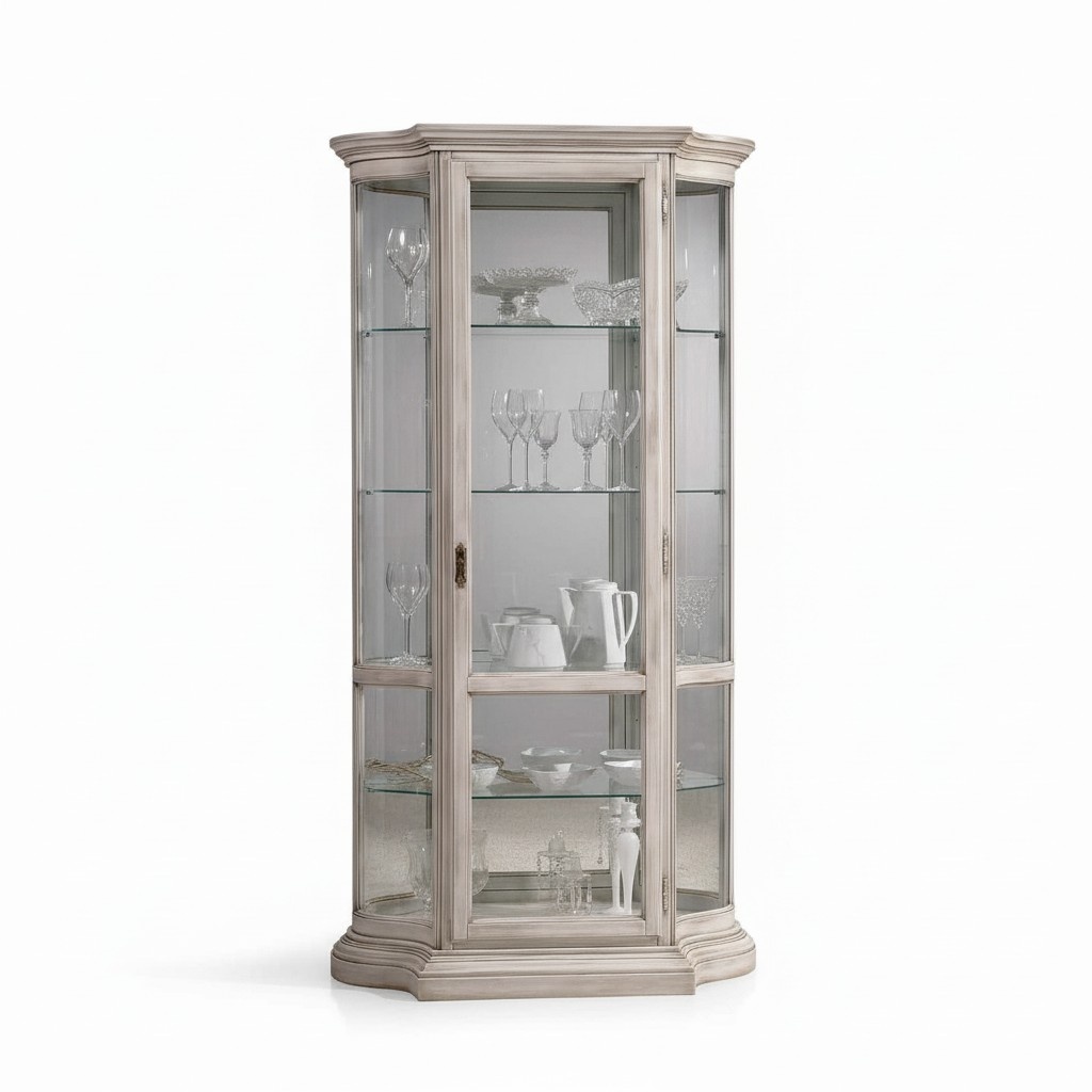Luxury wood white display cabinet sideboard design Italian furniture