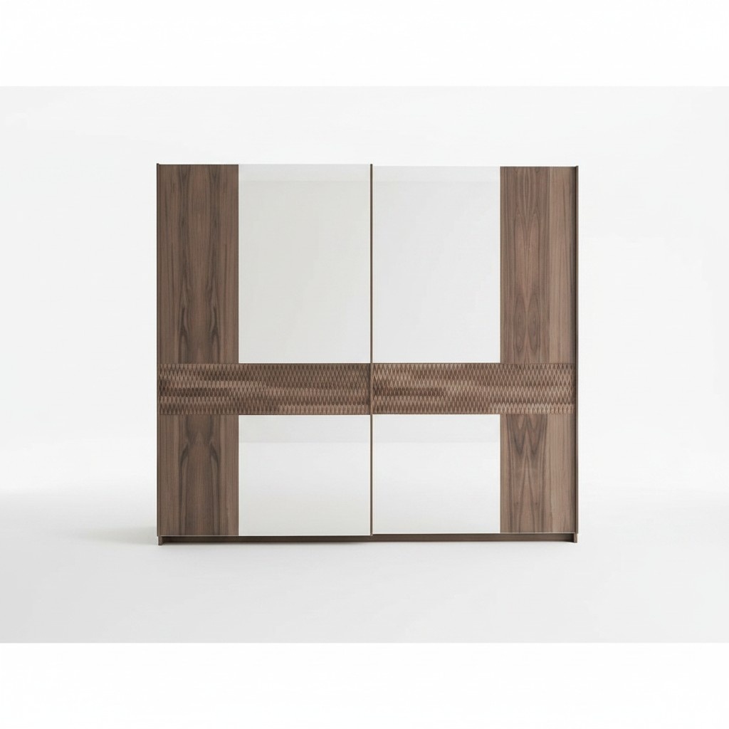 Luxury Wooden Cabinet Modern Bedroom Design Wardrobe Glass Doors