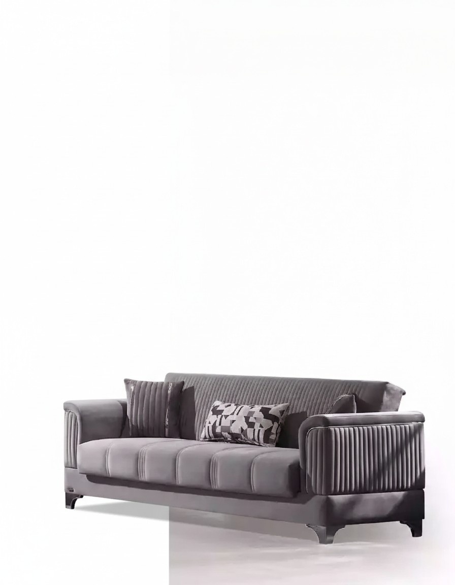 Luxury Gray Sofa Velvet Sofa Three Seater 3 Seater Couches Living Room Furniture