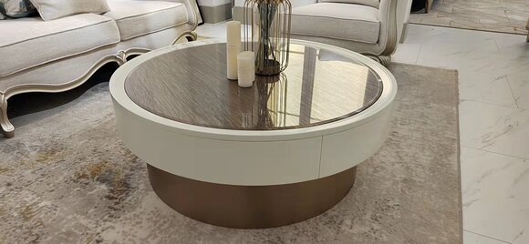 Design Metal Wood Gold Sofa Living Room Tables Side Round Table Coffee Table