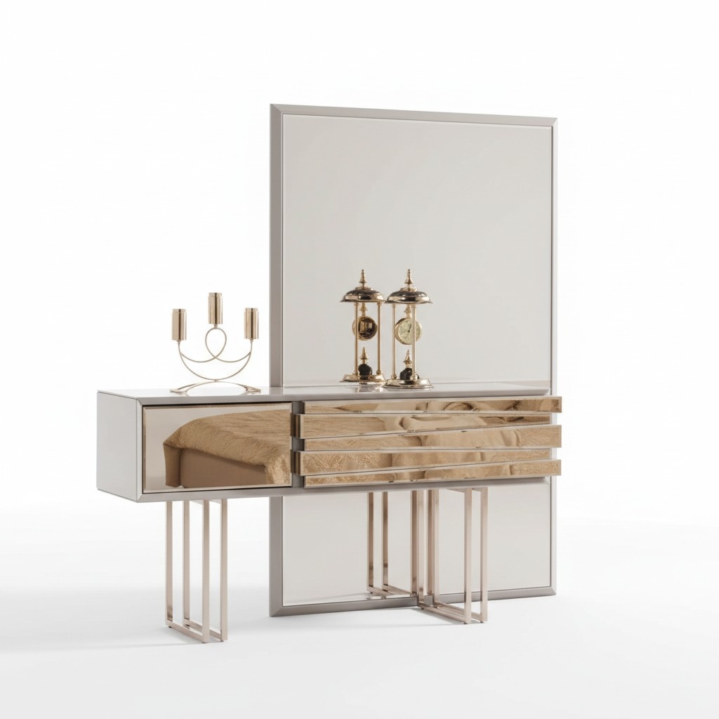 Dressing table console table dressing table dressing table wood beige gold