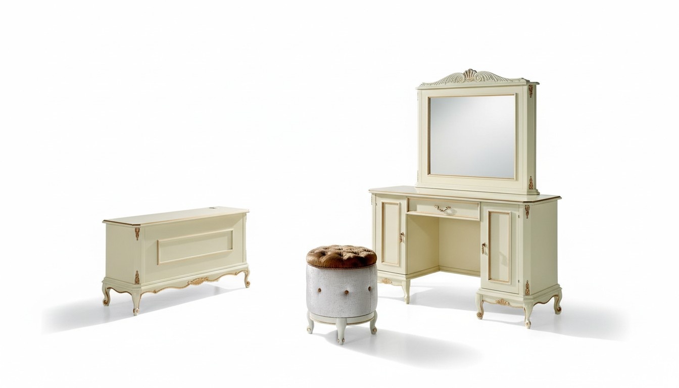 Dressing Table Italian Style Furniture Sideboard Bedroom Baroque Rococo Stool New