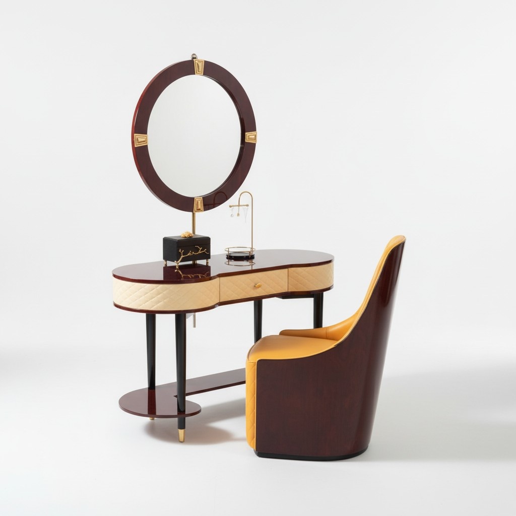 Dressing Table Mirror Chair Complete Set Dresser Bedroom Modern Console New