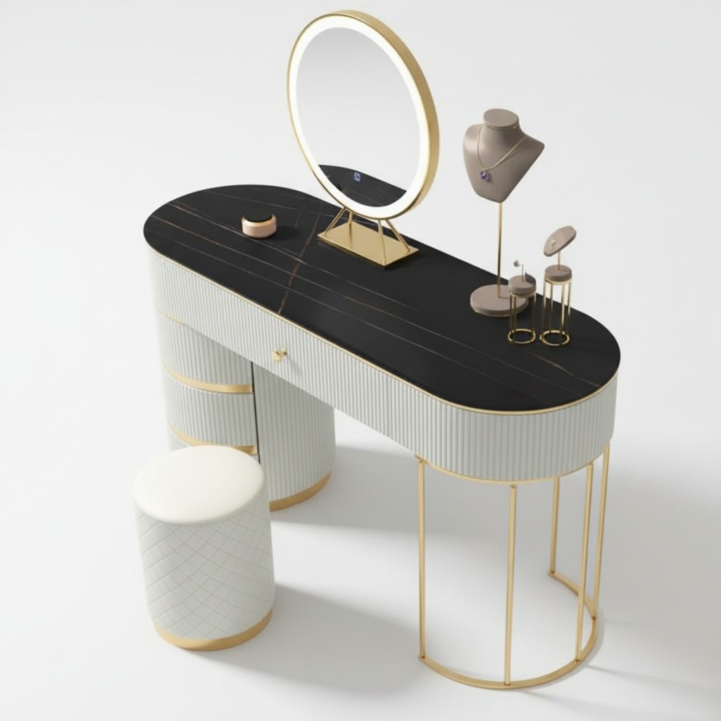 Dressing table mirror console make-up tables table consoles stainless steel