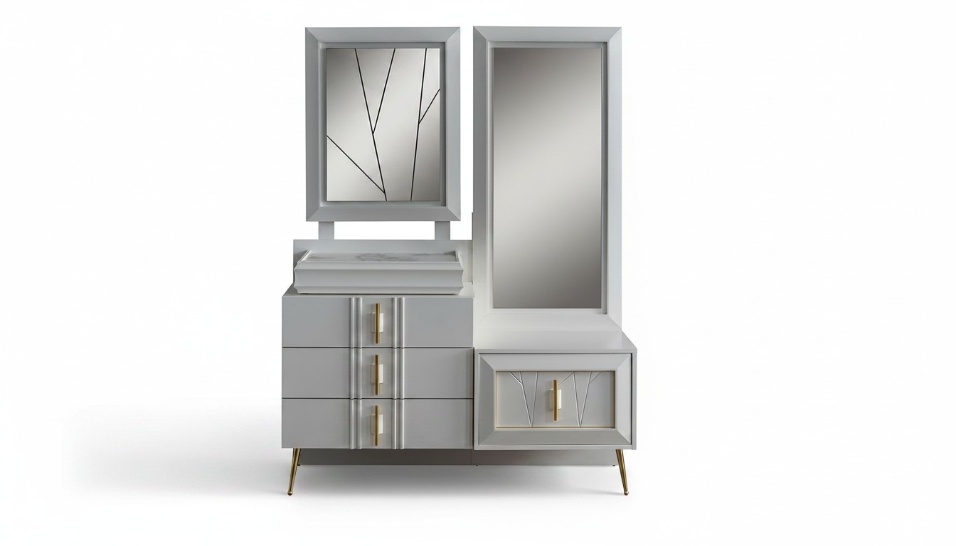 Dressing table with mirror Luxury console Exclusive bedroom set 2 pcs