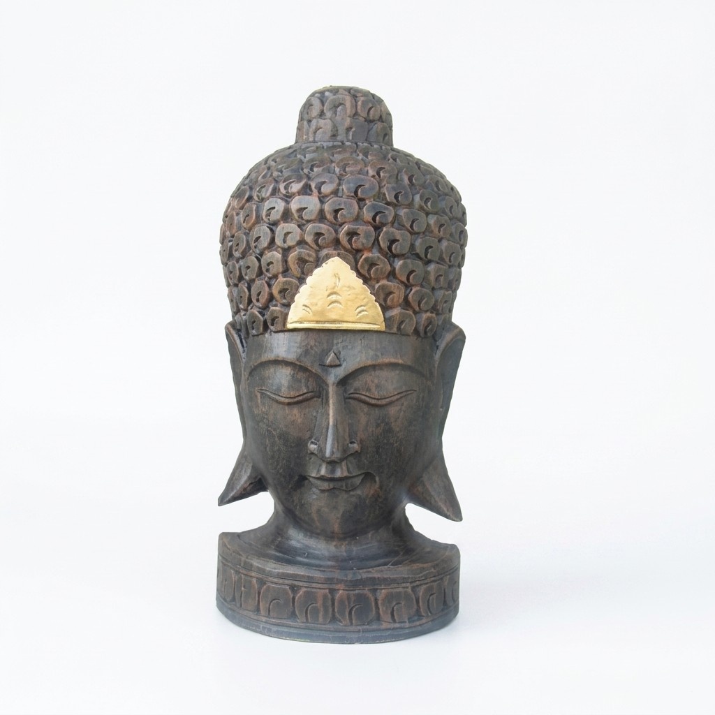 Malaysian decorative bust Buddha head figure statue sculpture 49cm