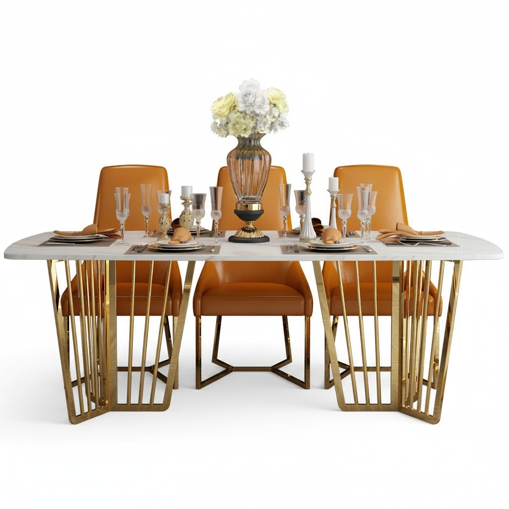 Marble Design Dining Living Room Table Metal Natural Stone Tables Luxury Classic