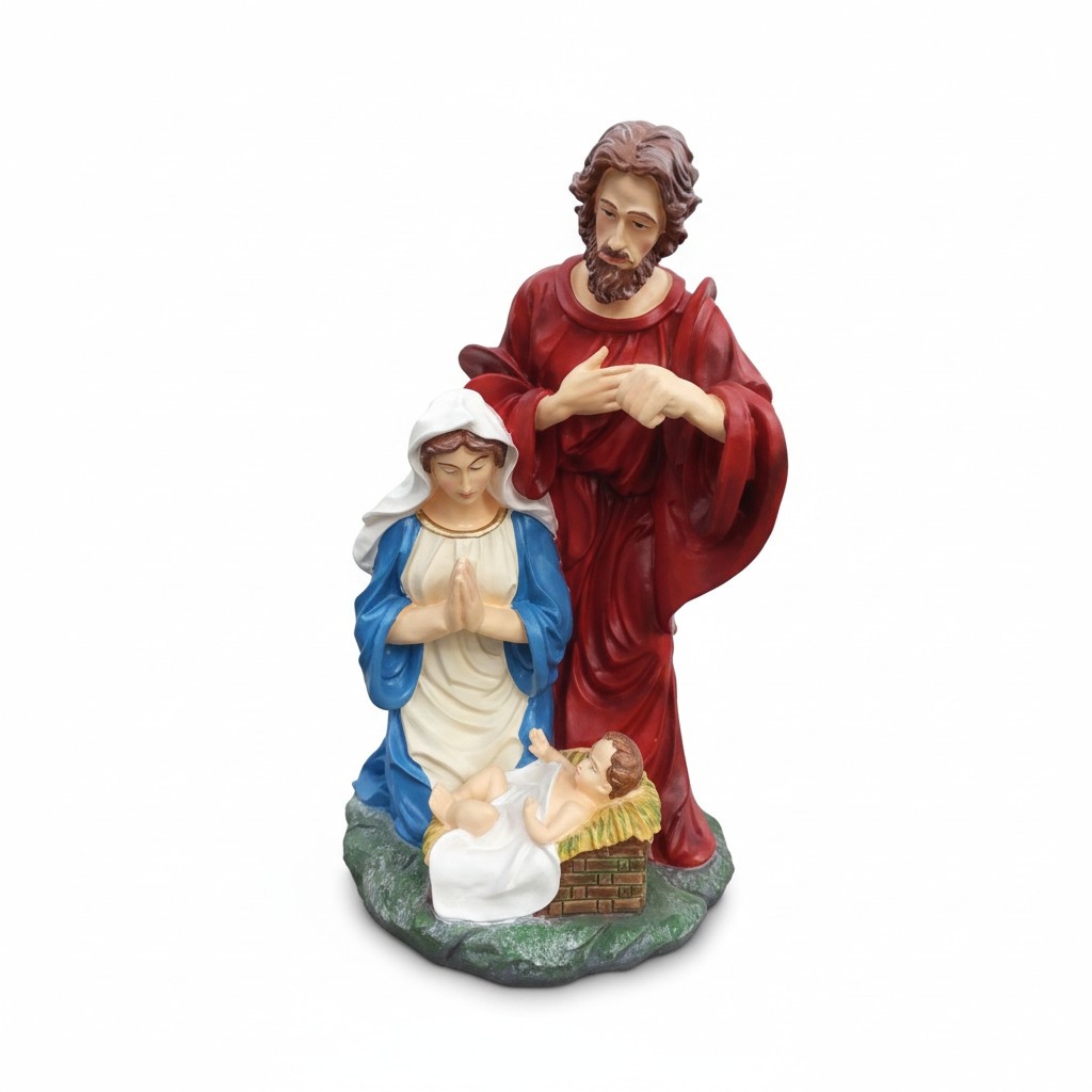 Holy decorative figure designed as mother mary & joseph child jesus 82cm N82