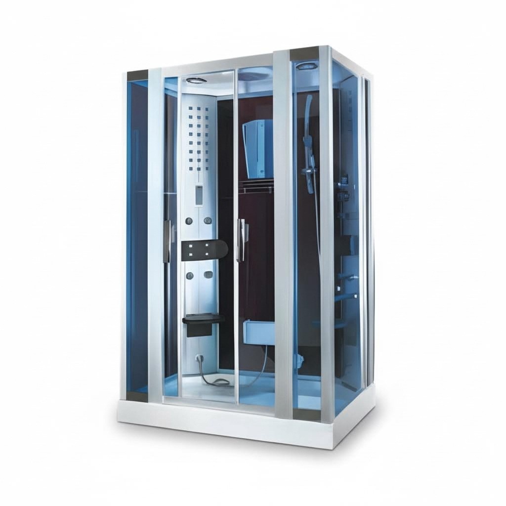 Massage shower cabin multifunctional shower wellness shower 142x90 cm