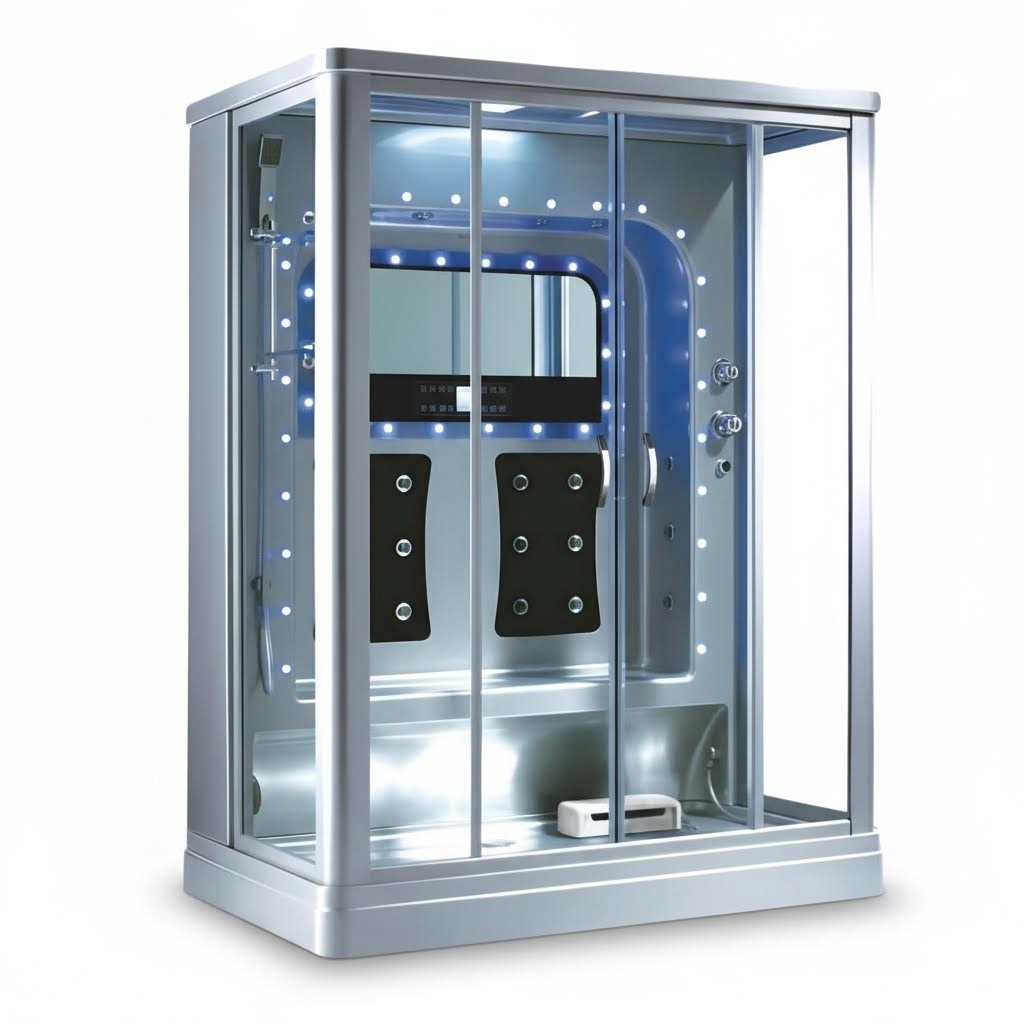 Massage shower cabin multifunctional shower wellness shower 160x100 cm