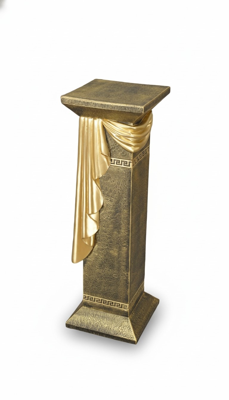 Decorative stand in antique greek column style with patterns made of scutto/acrylic material, model - 1087