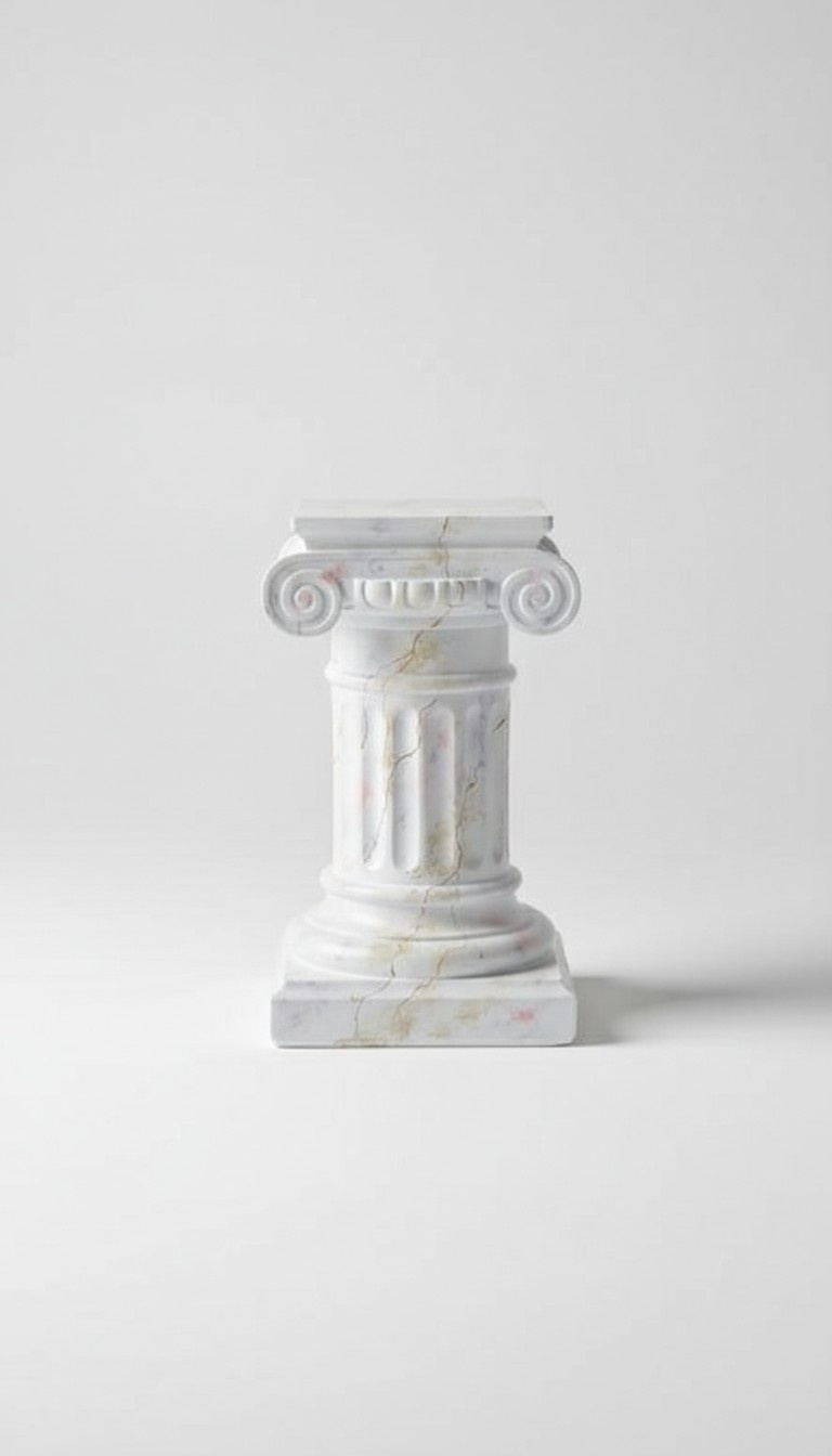 Ancient roman decoration column stand with natural obsolescence style, model - 1036
