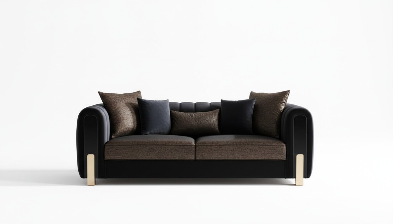 Medusa Three Seater Sofa 3 Seater Couches Sofas Luxury Upholstery Couch Black Fabric