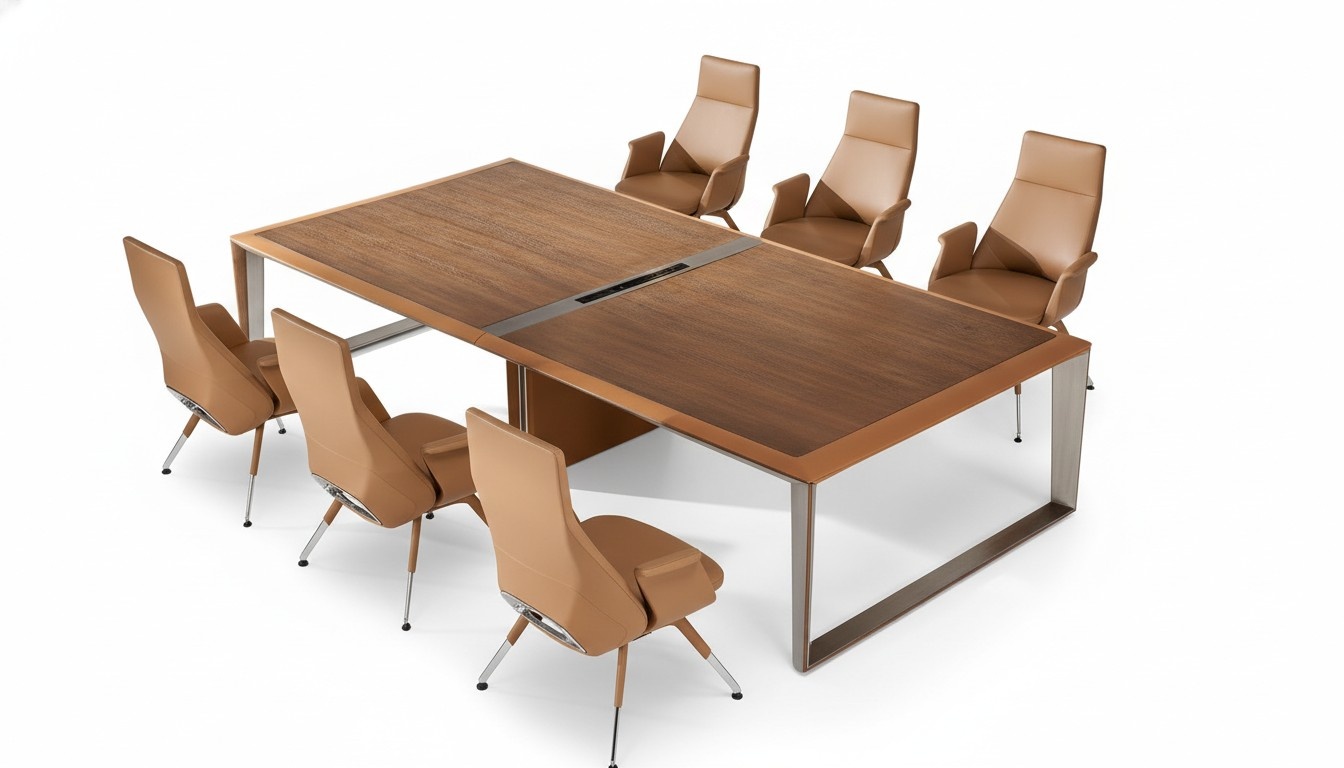Meeting conference tables design luxury office furniture meeting 7 pieces. 6x armchairs