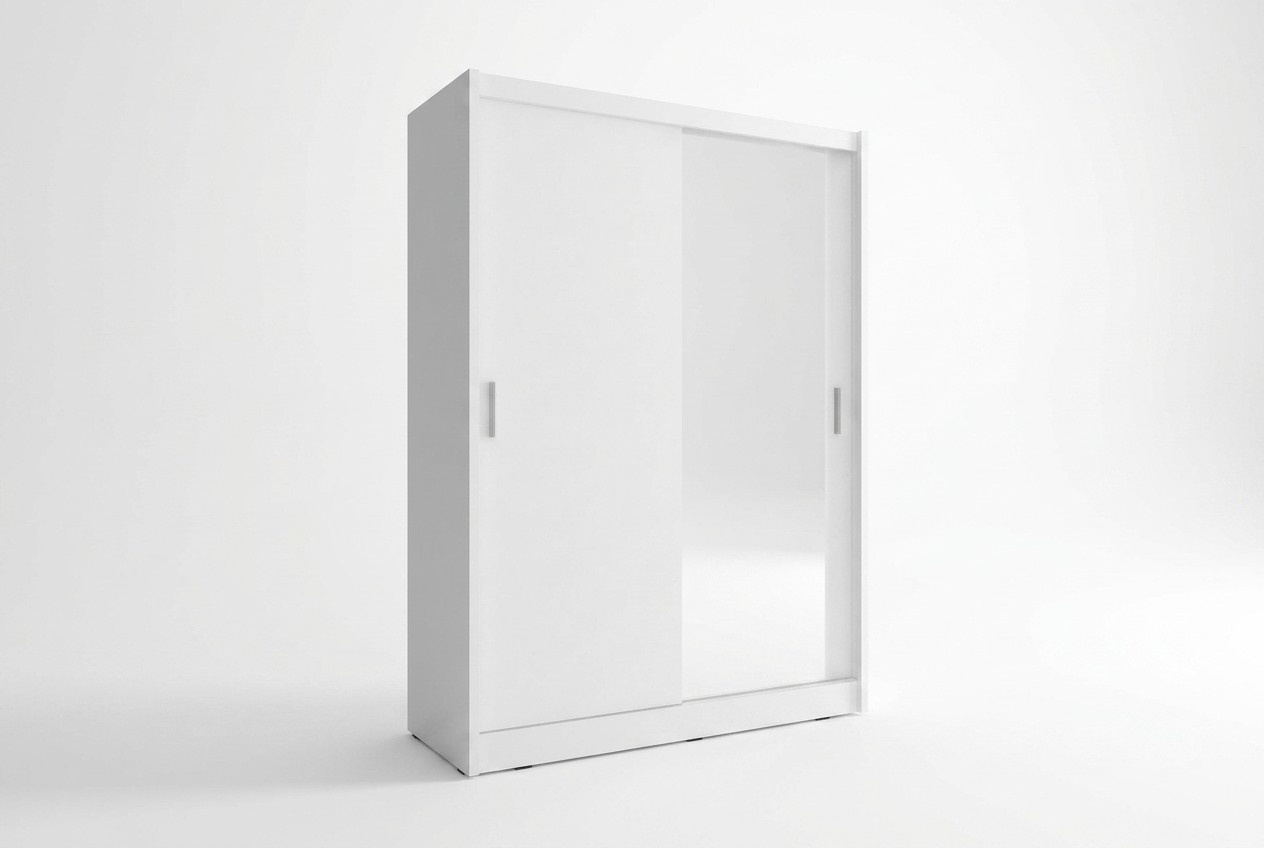 Modern style designer wardrobe with sliding doors & mirror made of MDF 130cm