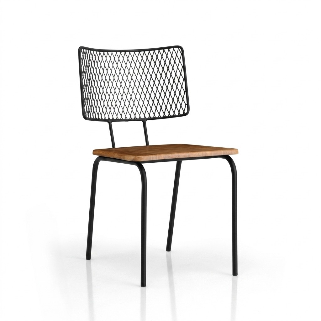 Metal chair, patio chair, garden chair, dining chair without armrests.