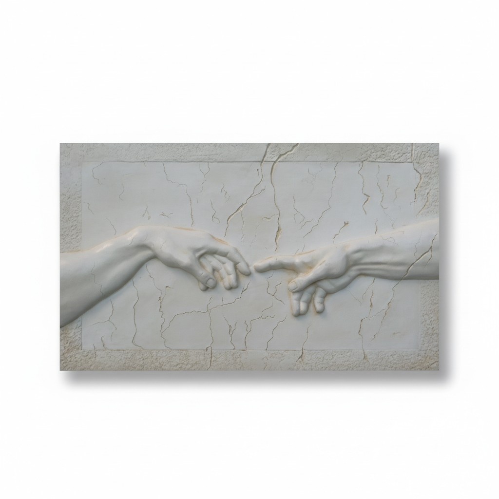 Michelangelo Buonarroti\'s decorative relief picture of the The Creation of Adam 80x55cm