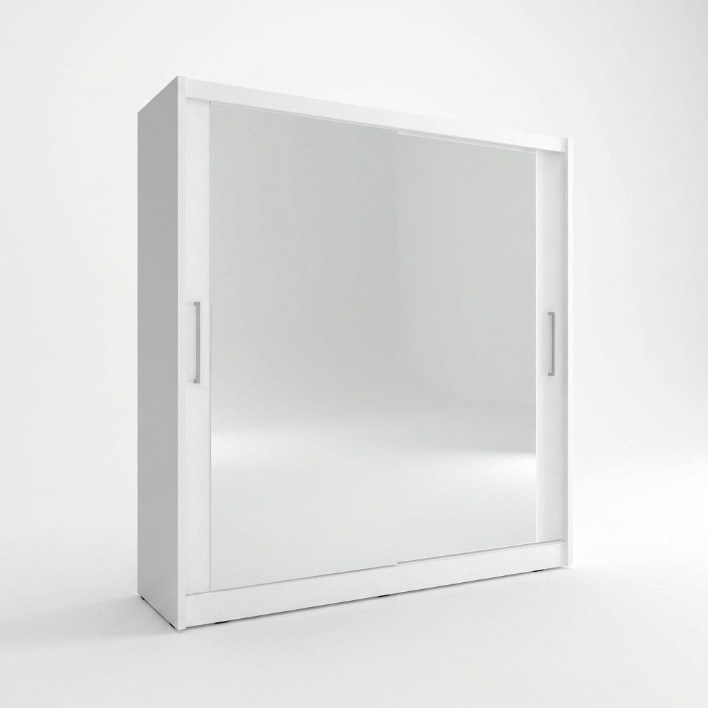 Mirror cabinet bedroom floating 200cm clothes cupboards sliding doors