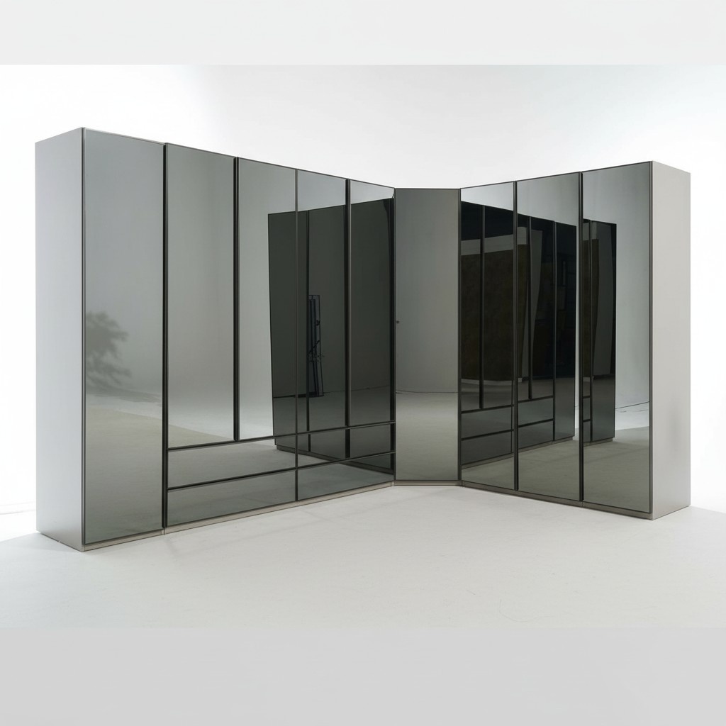 Mirror Cabinet Corner Wardrobe Bedroom Wardrobe Luxury Wardrobes Furniture Glass
