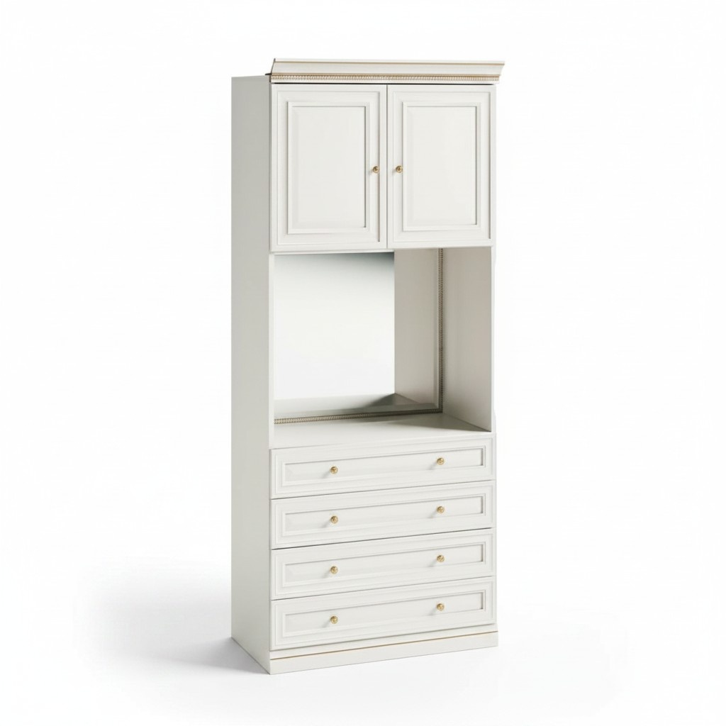 Mirror cabinet wardrobe solid wood cabinet coat cabinet wardrobes
