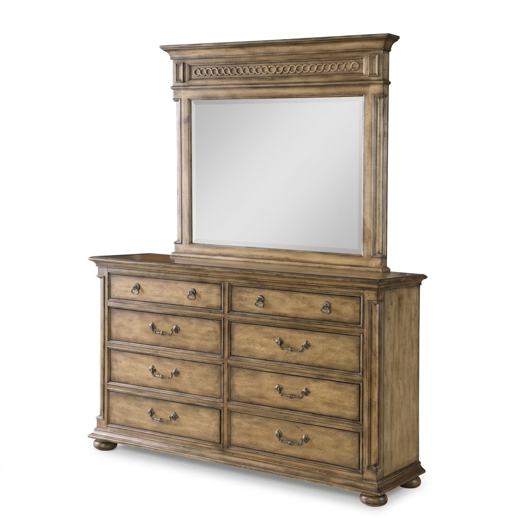 Mirror Chest of Drawers Chests of Drawers Bedroom Set Wood Modern Style 2tlg