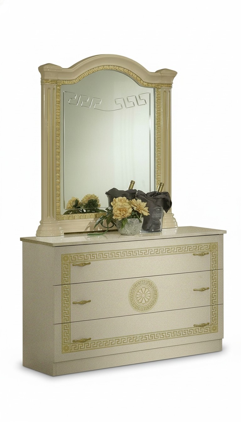 Mirror Chest of drawers Bedroom set Wood Classic style 2pcs.