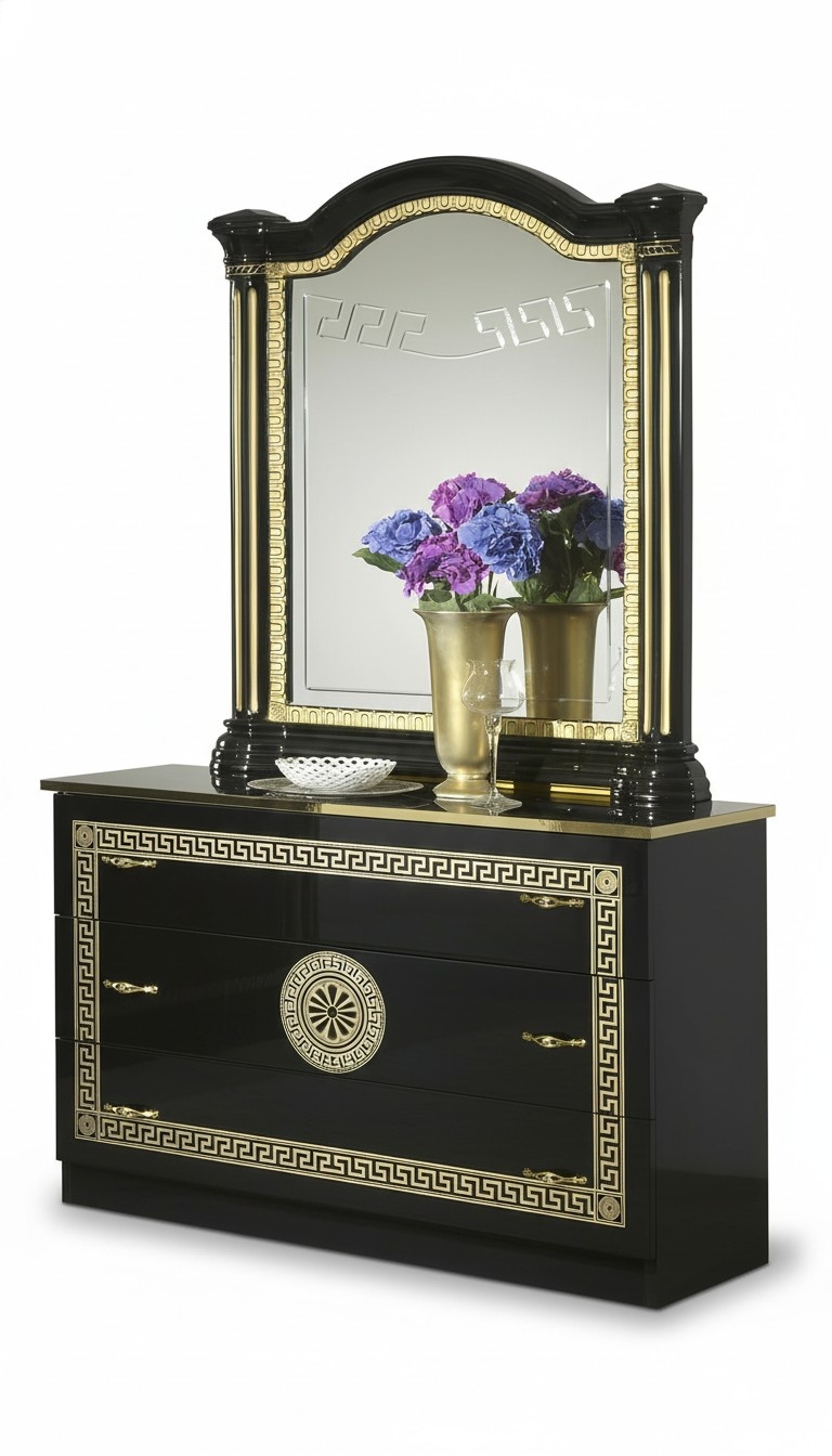 Mirror Dresser Cabinet Chests of Drawers Bedroom Set Wood Modern Style New