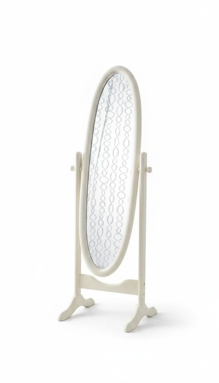Mirror floor mirror large wooden frame living room 57x164cm Beige