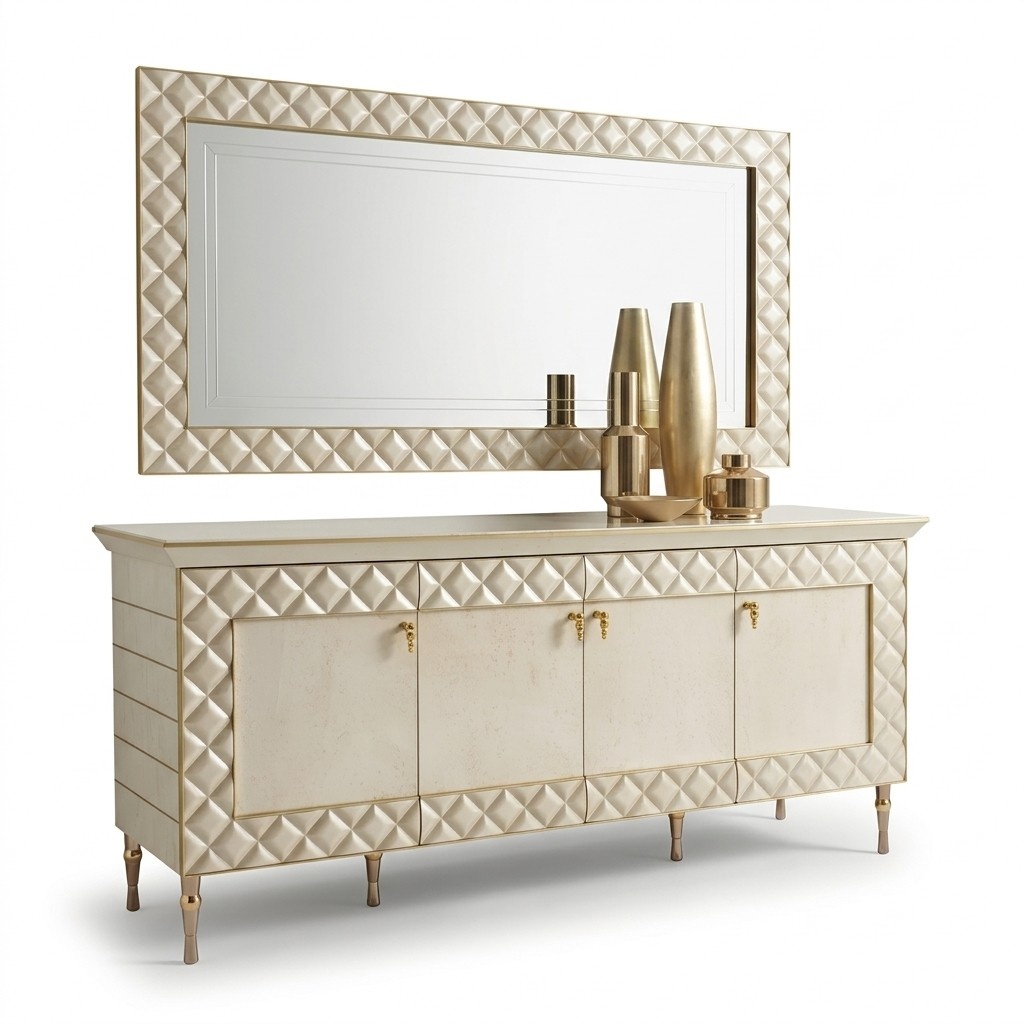 Living room large XXL wall mirror in art nouveau italian furniture arredoclassic™