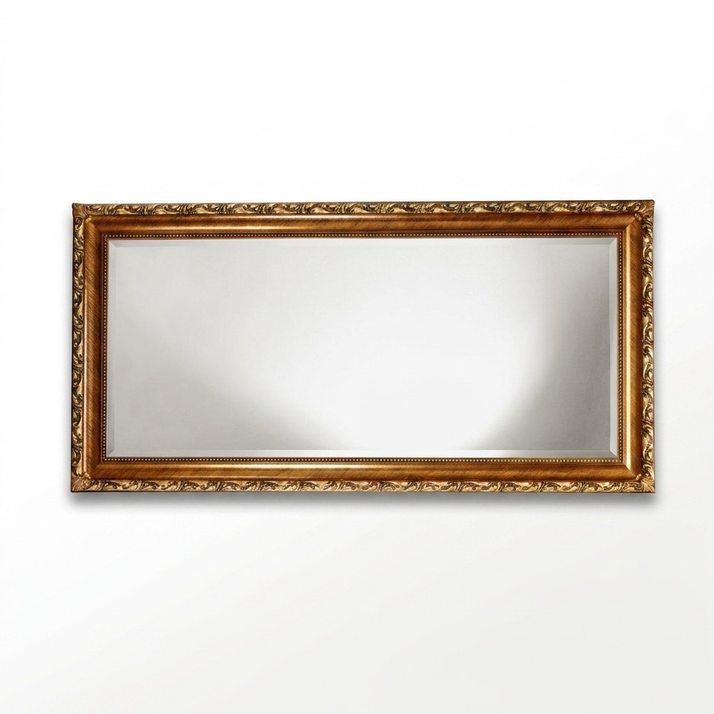 Mirror Real Wood Handmade Wooden Frame Wall Mirror Wooden Frame 181x91 Baroque
