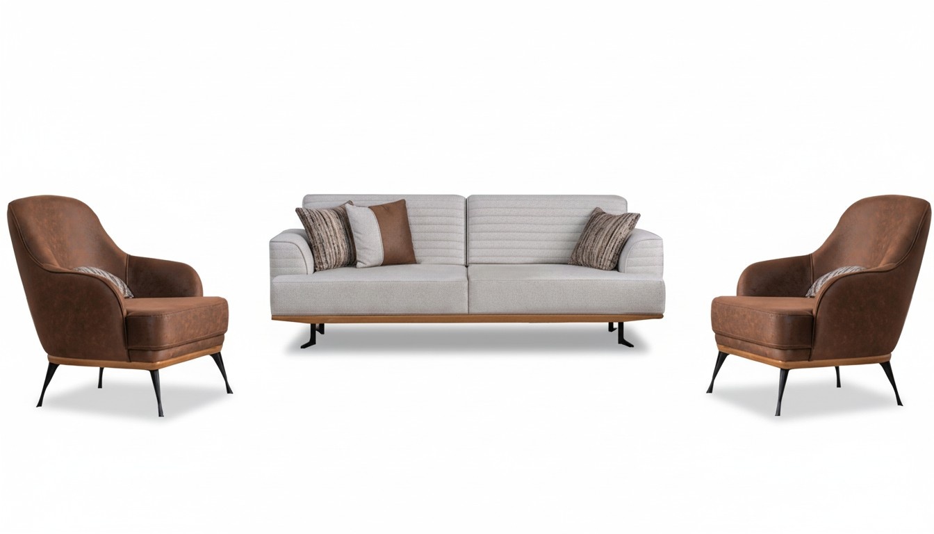 Modern 3-piece living room set three-seater sofa and armchair for living room