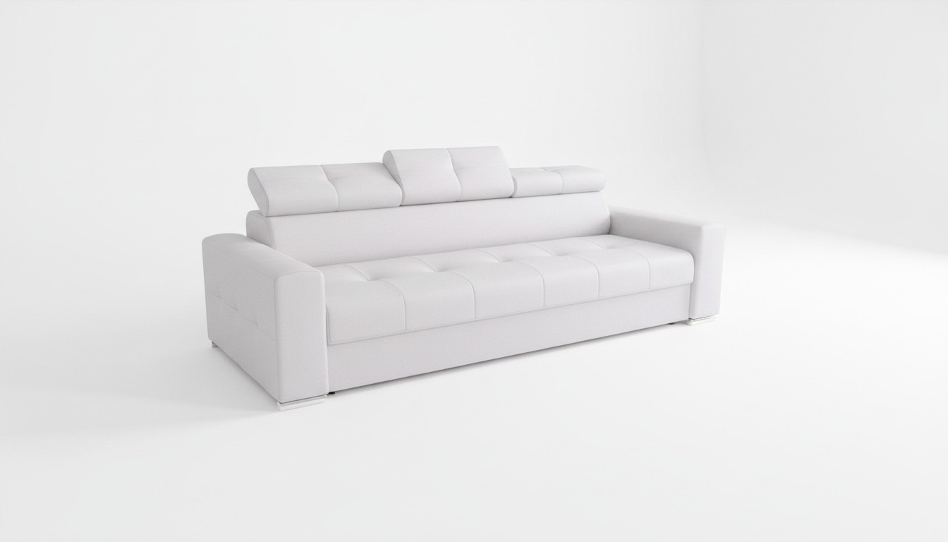 Modern 3 Seater Sofas Room Furniture White Upholstery Three Seater Couch Design Sofa