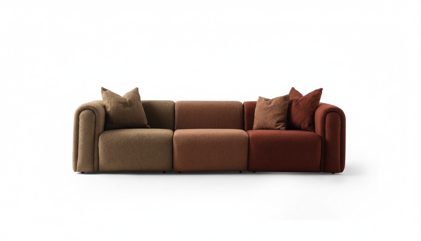 Modern 4-Seater Sofa Textile Multicolored Elegant