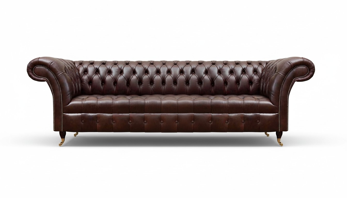 Modern artificial leather sofa designer living room four-seater upholstered couch
