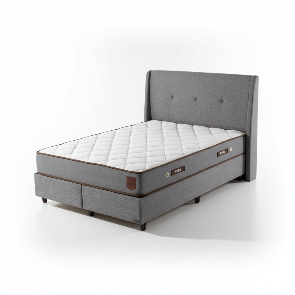 Modern bed frame High-quality metal with elegant design and headboard