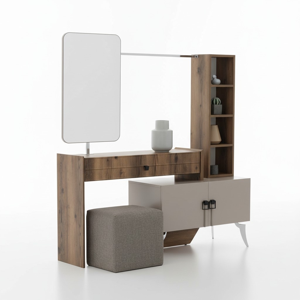Modern Bedroom Wooden Dressing Table With Mirror Designer Luxury Furniture