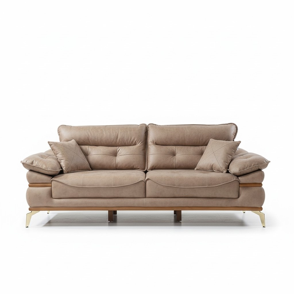 Modern beige three-seater living room furniture sofa 3-seater couch