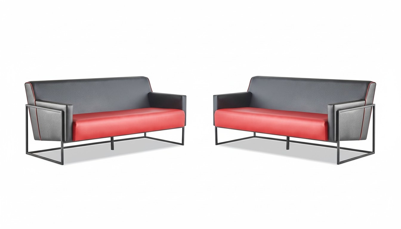 Modern black red leather sofa set 3-seater sofas sofa set couch leather