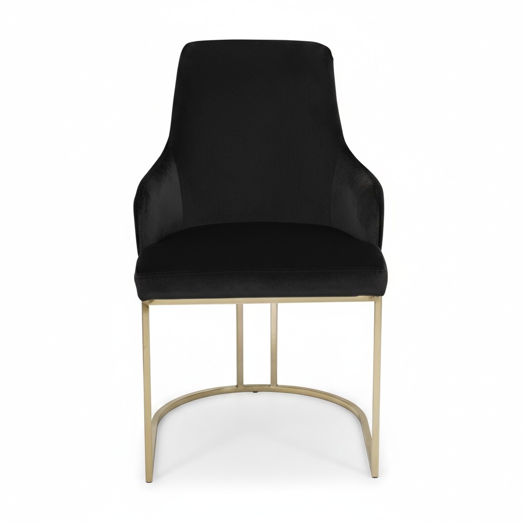 Modern black textile chair dining room metal single seater designer furniture